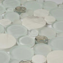 White 12x12 Glossy Matte Bubble Glass Marble Mosaic Tile (5 pack, 4.67 sq ft/case) by Apollo Tile