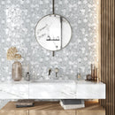 White 12x12 Glossy Matte Bubble Glass Marble Mosaic Tile (5 pack, 4.67 sq ft/case) by Apollo Tile
