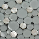 White 12x12 Glossy Matte Bubble Glass Shell Mother of Pearl Mosaic Tile by Apollo Tile