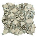 Light Brown 12x12 Glossy Textured Multi-shaped Glass Resin Mosaic Tile (5 pack, 4.67 sq ft/case)