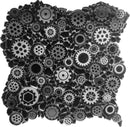 Black 12x12 Glossy Textured Multi-shaped Glass Resin Mosaic Tile (5 pack, 4.67 sq ft/case)