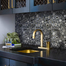 Black 12x12 Glossy Textured Multi-shaped Glass Resin Mosaic Tile (5 pack, 4.67 sq ft/case) - Sample