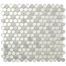 White 12x12 Glossy Penny Round Glass Marble Mosaic Tile (5 pack, 4.83 sq ft/case)
