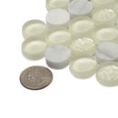 White 12x12 Glossy Penny Round Glass Marble Mosaic Tile (5 pack, 4.83 sq ft/case)