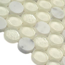 White 12x12 Glossy Penny Round Glass Marble Mosaic Tile (5 pack, 4.83 sq ft/case)