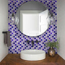 Purple 12x12 Polished Foiled Square Glass Resin Stone Mosaic Tile (5 pack, 4.83 sq ft/case)