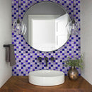 Purple 12x12 Polished Foiled Square Glass Resin Stone Mosaic Tile (5 pack, 4.83 sq ft/case) - Sample