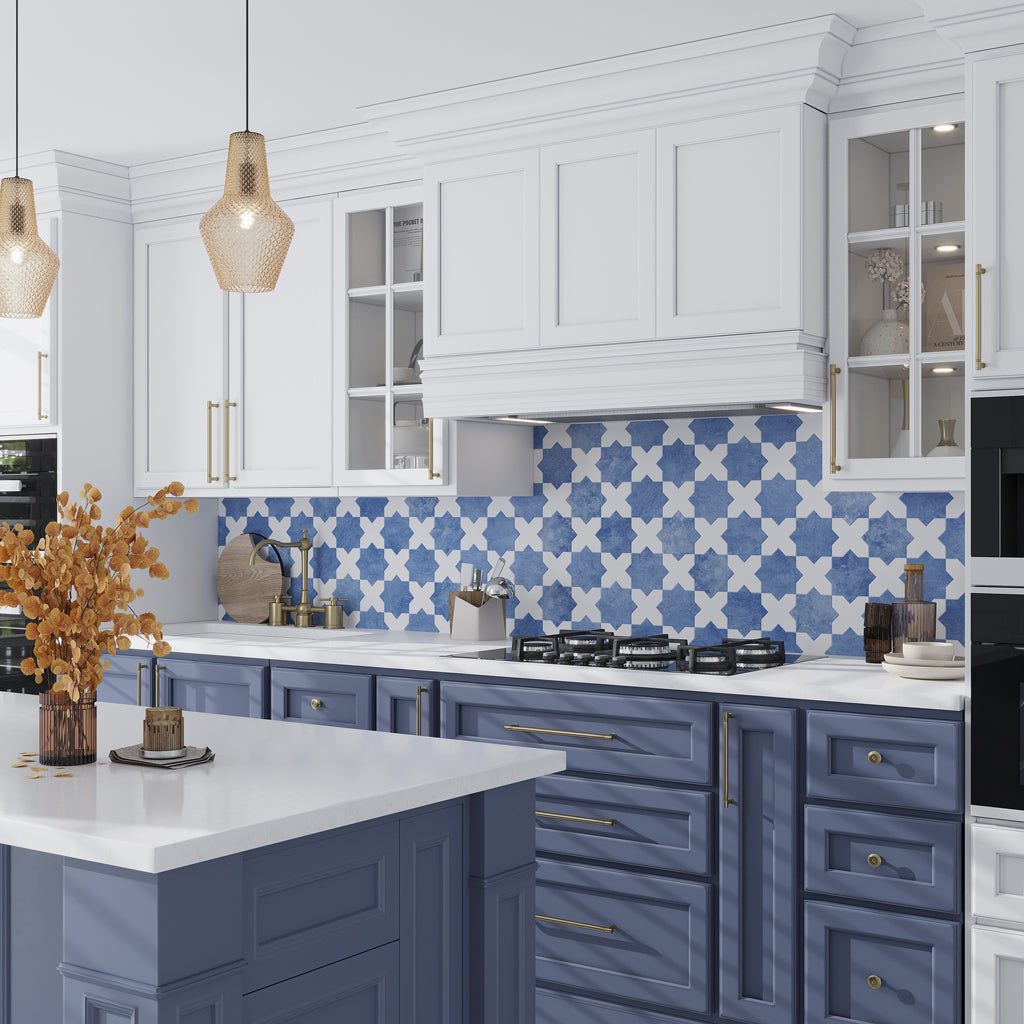 Cornflower Blue 5x5 Matte Star Ceramic Tile (27 pack, 5.37 sq ft/case), photo 4 of 9