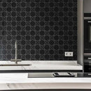 Black 5x5 Glossy Star Ceramic Tile (27 pack, 5.37 sq ft/case) by Apollo Tile