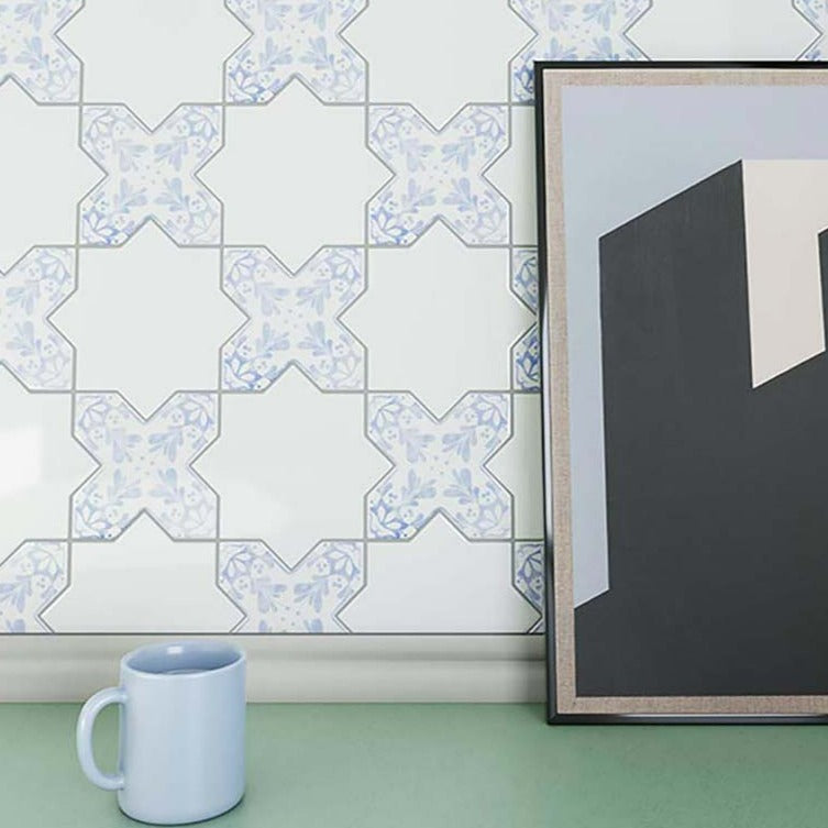 White 5x5 Matte Star Ceramic Tile (27 pack, 5.37 sq ft/case), photo 5 of 10