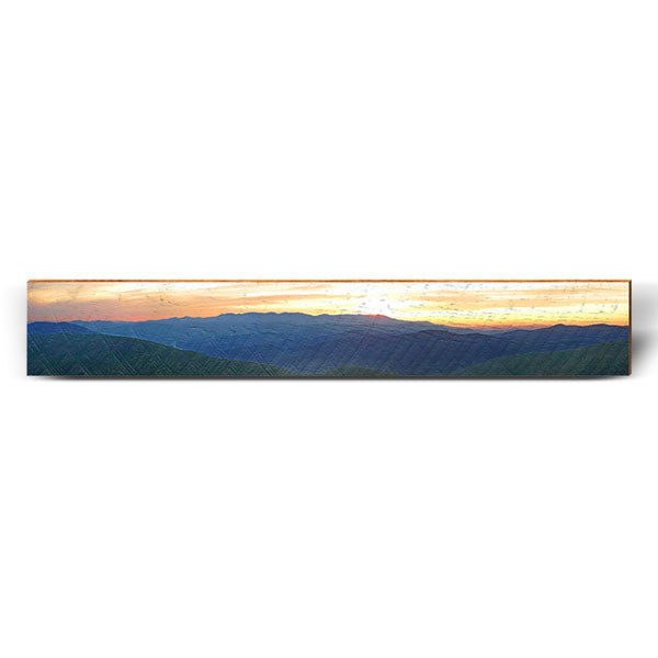 Mountain Sunset Large | Wall Art Print on Real Wood