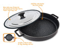 MASTERPAN Nonstick Stovetop Oven Grill Pan & Stainless Steel Lid, Black 12" (30cm)