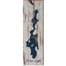 Priest Lake Map Home Decor Art Print on Real Wood