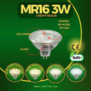 MR16 3W 12V Low Voltage LED Bulbs Dimmable Energy Saving Waterproof Light CE & RoHS Certified by Kings Outdoor Lighting