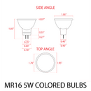Single Color MR16 5W Red, Green, or Blue Energy Saving Waterproof 12V Low Voltage Outdoor LED Light Bulb