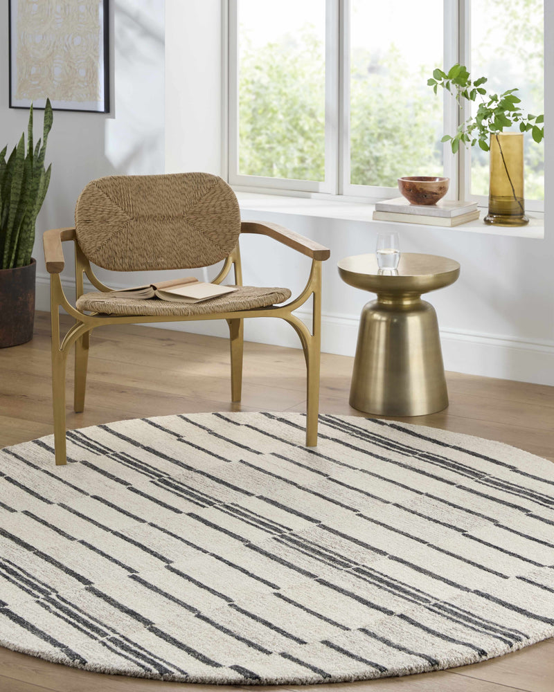 Moorebank Black Striped Wool Rug