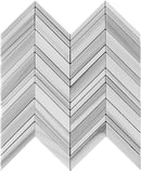 Gray 12x12 Polished Herringbone Equator Marble Mosaic Tile (5 pack, 5.08 sq ft/case)
