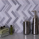Gray 12x12 Polished Herringbone Marble Mosaic Tile (5 pack, 5.29 sq ft/case) - Sample