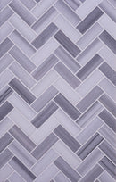 Gray 12x12 Polished Herringbone Marble Mosaic Tile (5 pack, 5.29 sq ft/case) - Sample