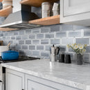 White Gray 10x12 Polished Brick Marble Mosaic Tile (5 pack, 4.04 sq ft/case) - Sample