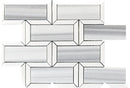 White Gray 10x12 Polished Brick Equator Thassos Marble Mosaic Tile (5 pack, 4.04 sq ft/case)