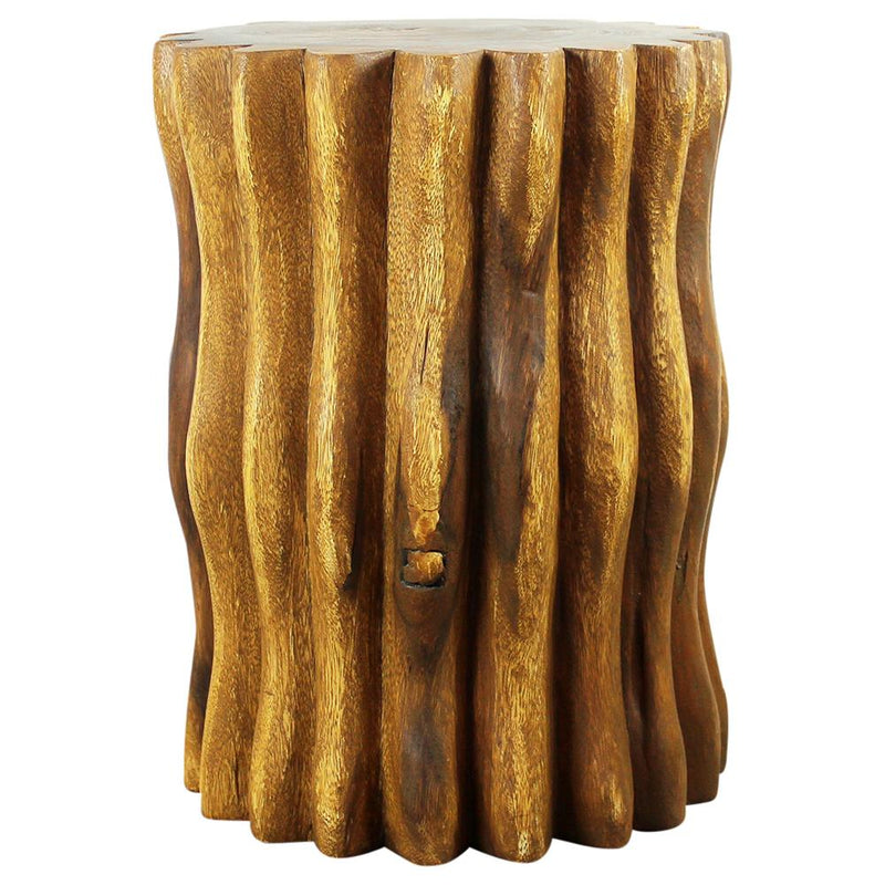 Haussmann® Wood Stump End Table Mangrove Root 15 in Dx 20 in H Oak Oil