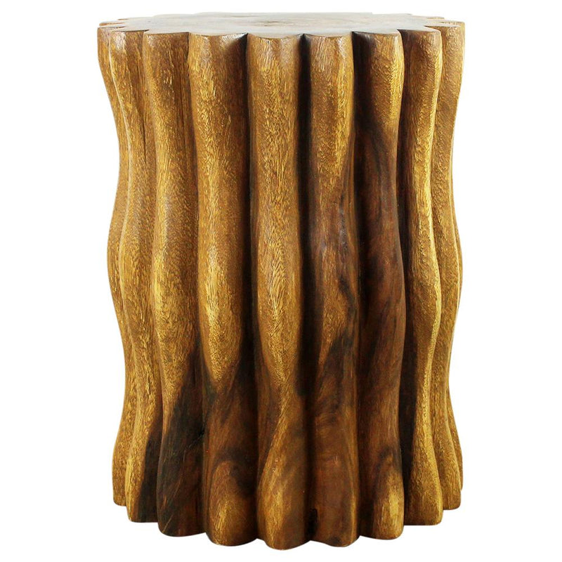 Haussmann® Wood Stump End Table Mangrove Root 15 in Dx 20 in H Oak Oil