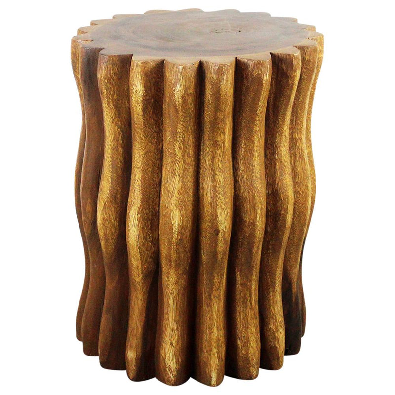 Haussmann® Wood Stump End Table Mangrove Root 15 in Dx 20 in H Oak Oil