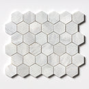 Carrara T Honed Hexagon Marble Mosaic