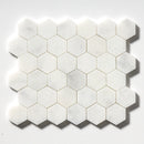 Calacatta T Honed Hexagon Marble Mosaic