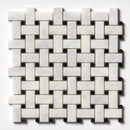 Carrara T Polished Basket Weave Marble Mosaic