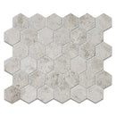 Sky Blue Honed Hexagon 2 Marble Mosaic