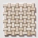 Royal Beige&emperador Light Polished Basket Weave Marble Mosaic