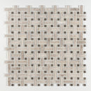 Sky Blue Honed Thin Basket Marble Mosaic