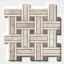 Sky Blue Honed Thin Basket Marble Mosaic