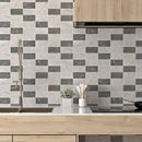 Praha Honed Subway On Mesh Marble Mosaic