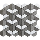 Gray Foussana, Bianco Dolomiti Textured 3d Hexagon Limestone Mosaic