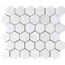 Calacatta T Textured Hexagon 2 Marble Mosaic