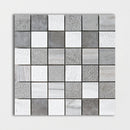 Silver Sky&gray Fousanna Textured 2x2 Marble Mosaic