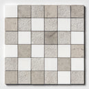 Bianco Dolomiti, Bianco Dolomiti, Thala Gray, Thala Gray Textured 2x2 Limestone Mosaic
