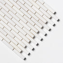 Alpina White Polished 5/8x3 Marble Mosaic