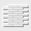 Alpina White Polished 1 1/4x6 Marble Mosaic