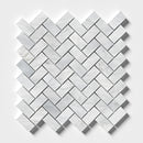 Carrara T Honed Herringbone Marble Mosaic