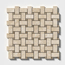 Delicate Beige Polished Basket Weave Marble Mosaic