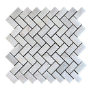 Carrara T Polished Herringbone Marble Mosaic