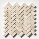 Royal Beige Honed Herringbone 1x2 Marble Mosaic