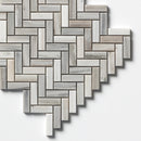 Silver Sky Polished Herringbone 5/8x2 Marble Mosaic