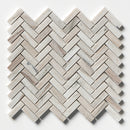 Silver Sky Polished Herringbone 5/8x2 Marble Mosaic