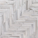 Silver Sky Polished Large Herringbone Marble Mosaic
