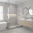 Silver Sky Honed Bamboo Marble Mosaic